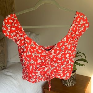 Zara floral res crop top